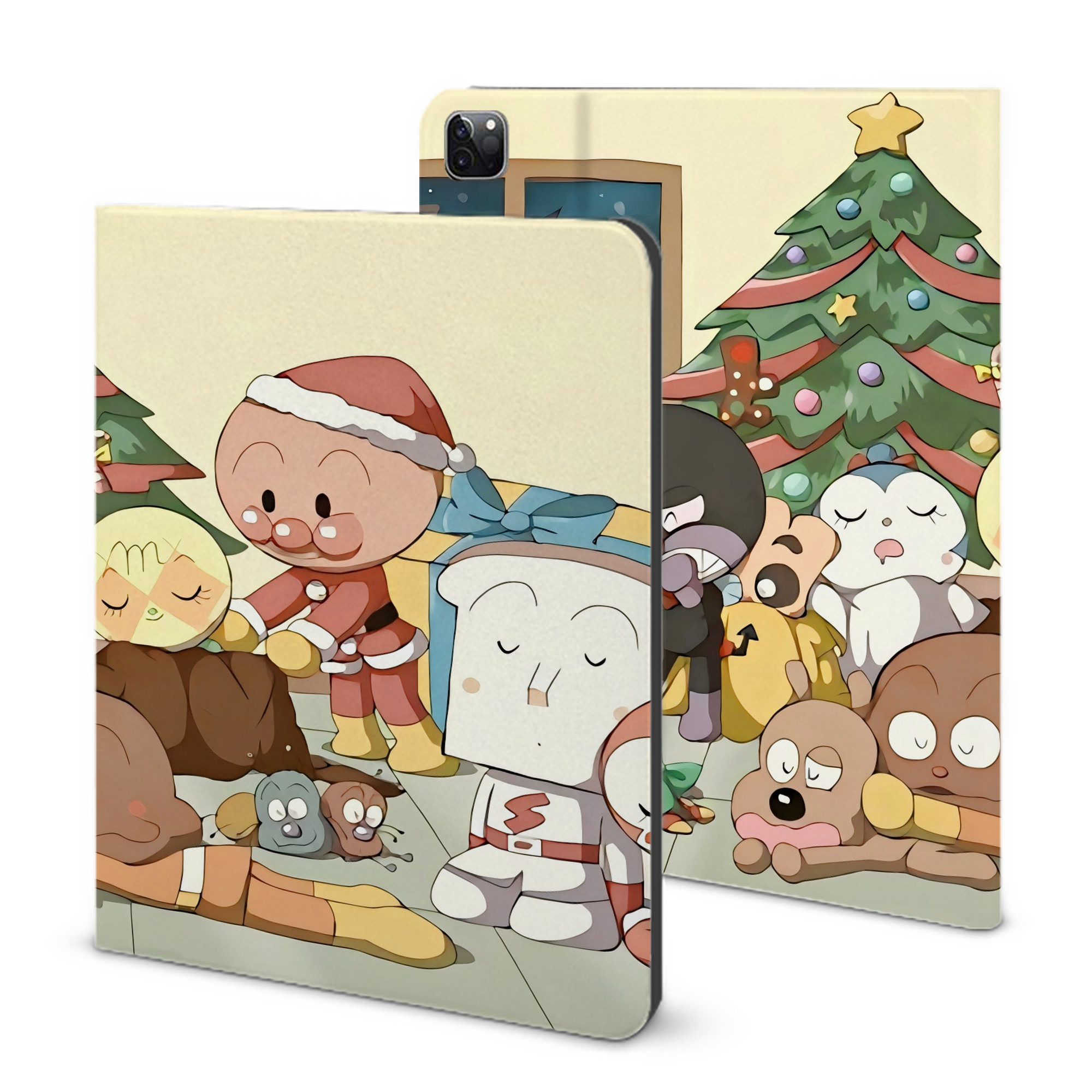 （画像用） アンパンマン Anpanman IPad ケース ブック型 PUレザー TPU 耐衝撃 軽量 薄型 ペン収納なし 全面保護 IPad 各モデル対応